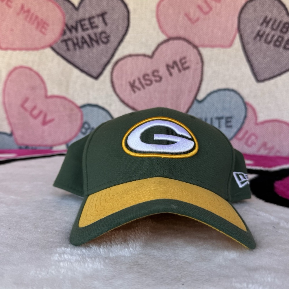 Size M/L - Adult Green Bay Packers New Era NFL 39THIRTY Flex Hat yellow green